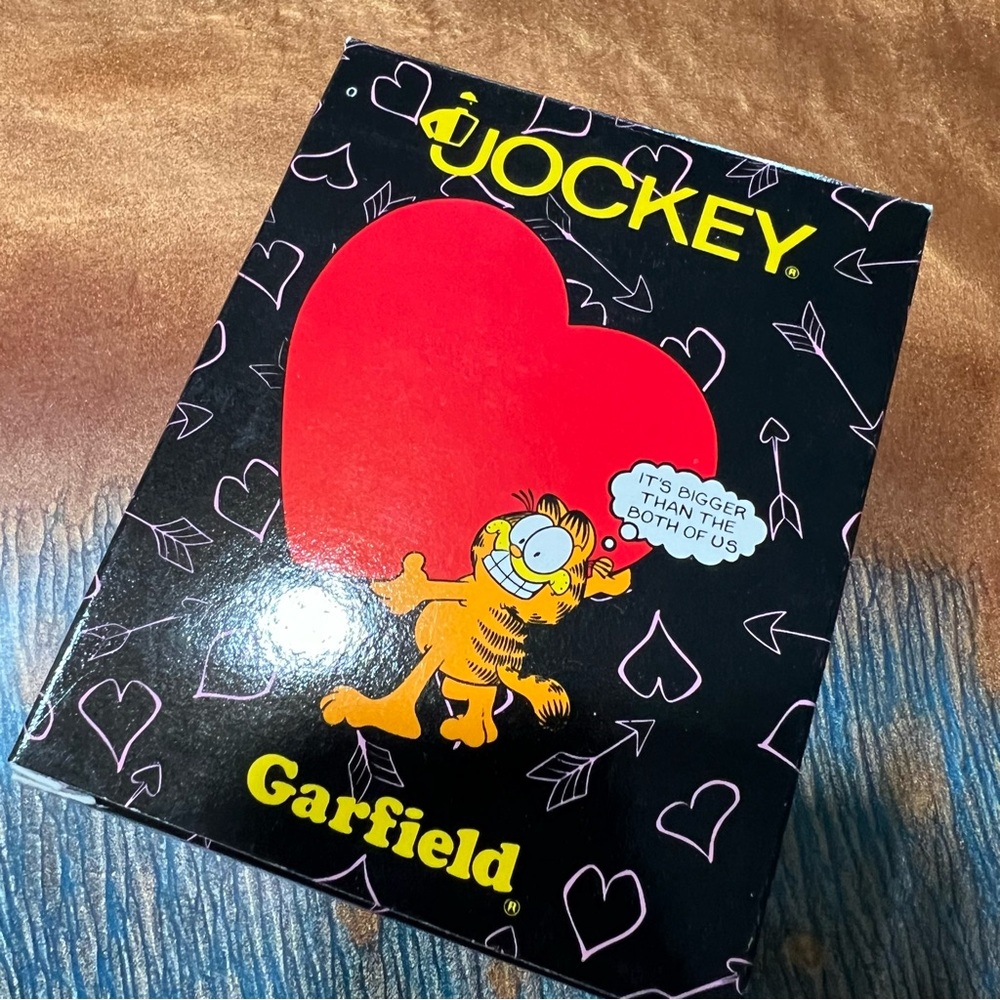 Vintage Jockey Garfield Bikini Brief boxed gift NOS 80s Hearts It’s bigger Med